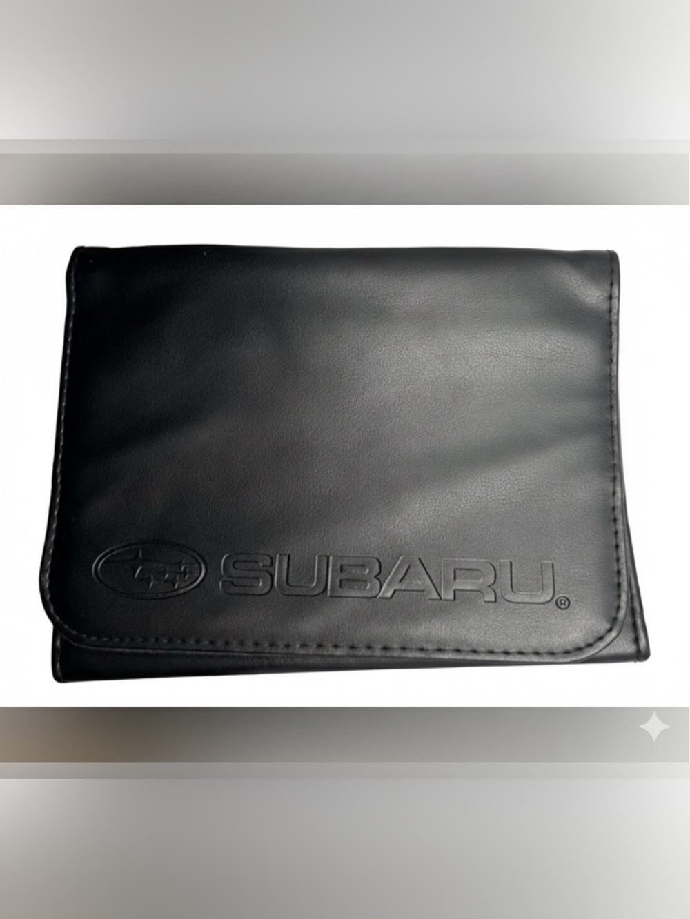 Subaru Original Owner's Manual Holder Portfolio - Black Embossed Logo